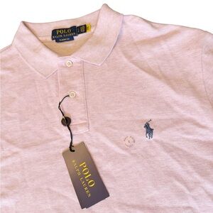 New Polo Ralph Lauren Men's Classic Fit Pink Mesh Polo Shirt Men’s Large Gift